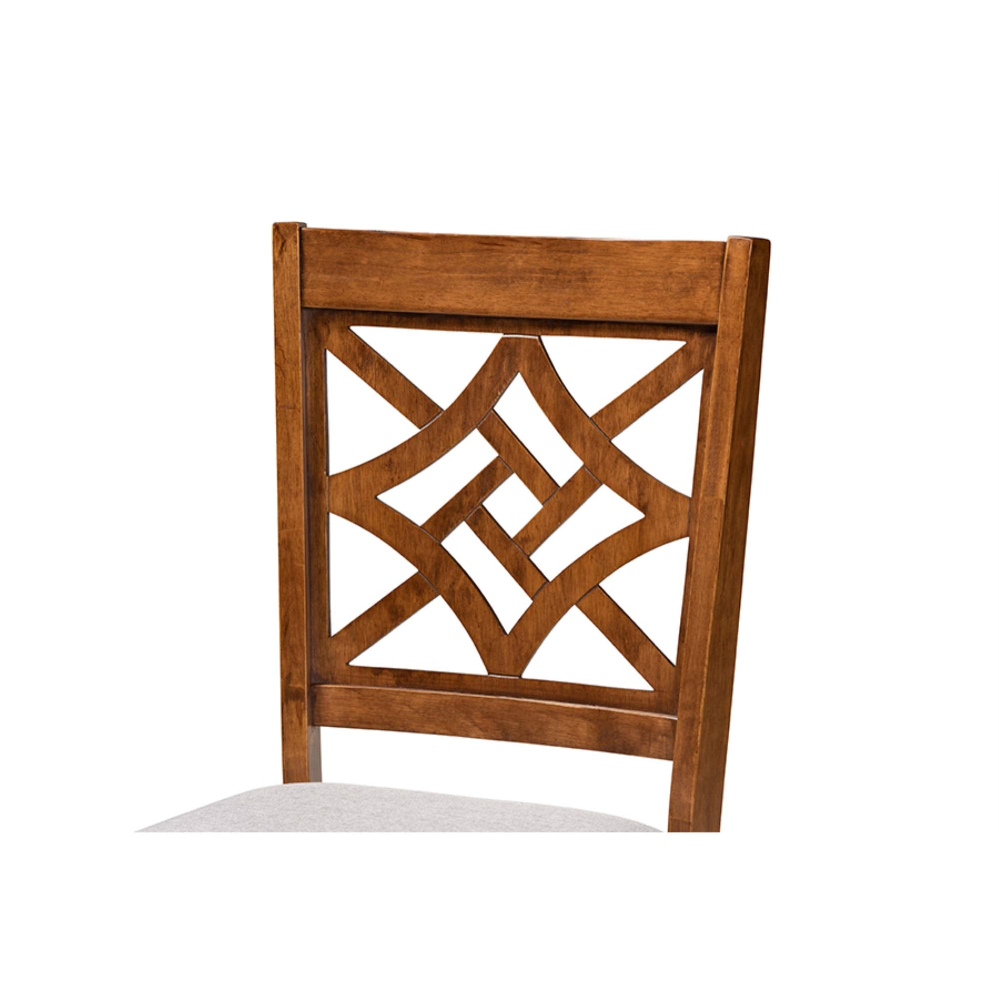 Baxton Studio Nicolette Modern and Contemporary Grey Fabric Upholstered and Walnut Brown Finished Wood 2-Piece Dining Chair Set