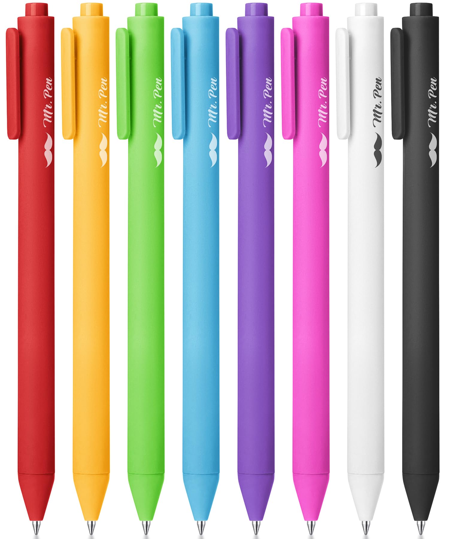Mr. Pen- Retractable Gel Pens, 8 Pack, Color Ink Gel Pens Fine Point, Vivid Colors, 0.7Mm Gel Pens Fine Point, Retractable Pens,