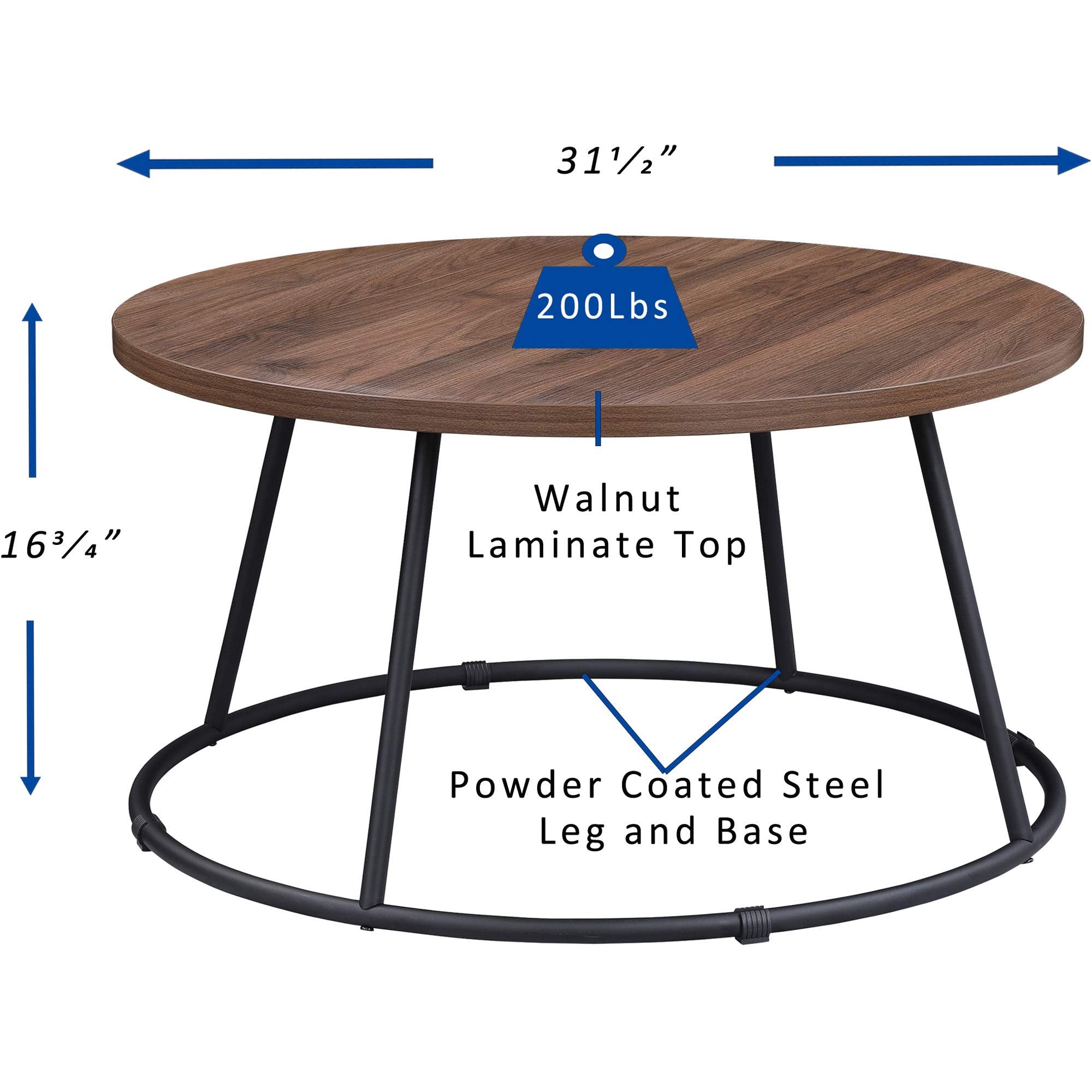 Lorell, LLR16259, Round Coffee Table, 1 Each
