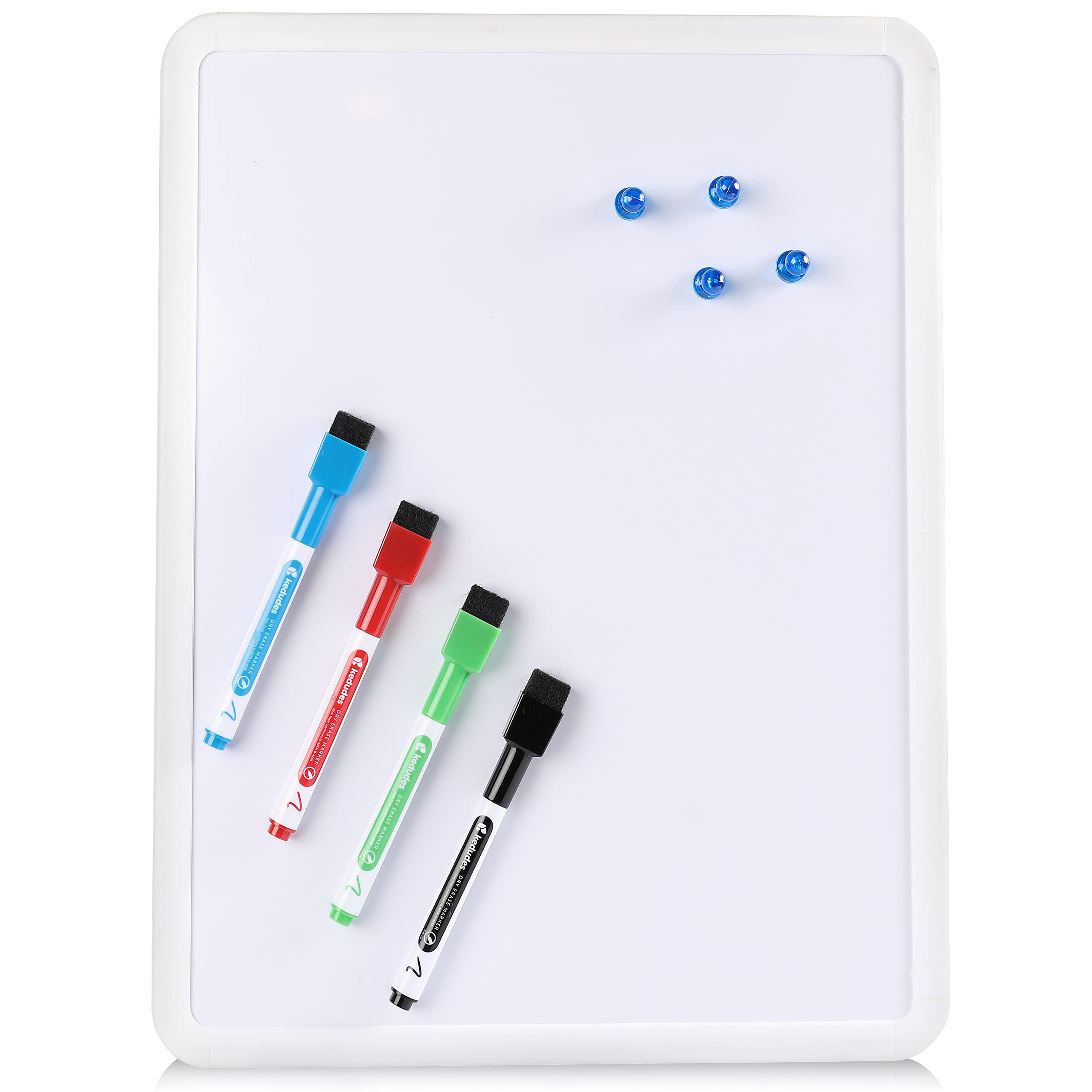 Kedudes Magnetic Dry Erase Board 11' X 14' - Board Dudes Srx Magnetic 6-Pack Dry Erase Markers, Assorted Colors - Small Dry Er