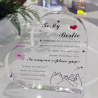 Acrylic Heart Gift For Bestie Inspirational Quotes Table Decor Sign Acrylic Paperweight Birthday Gifts New Year Present Back To