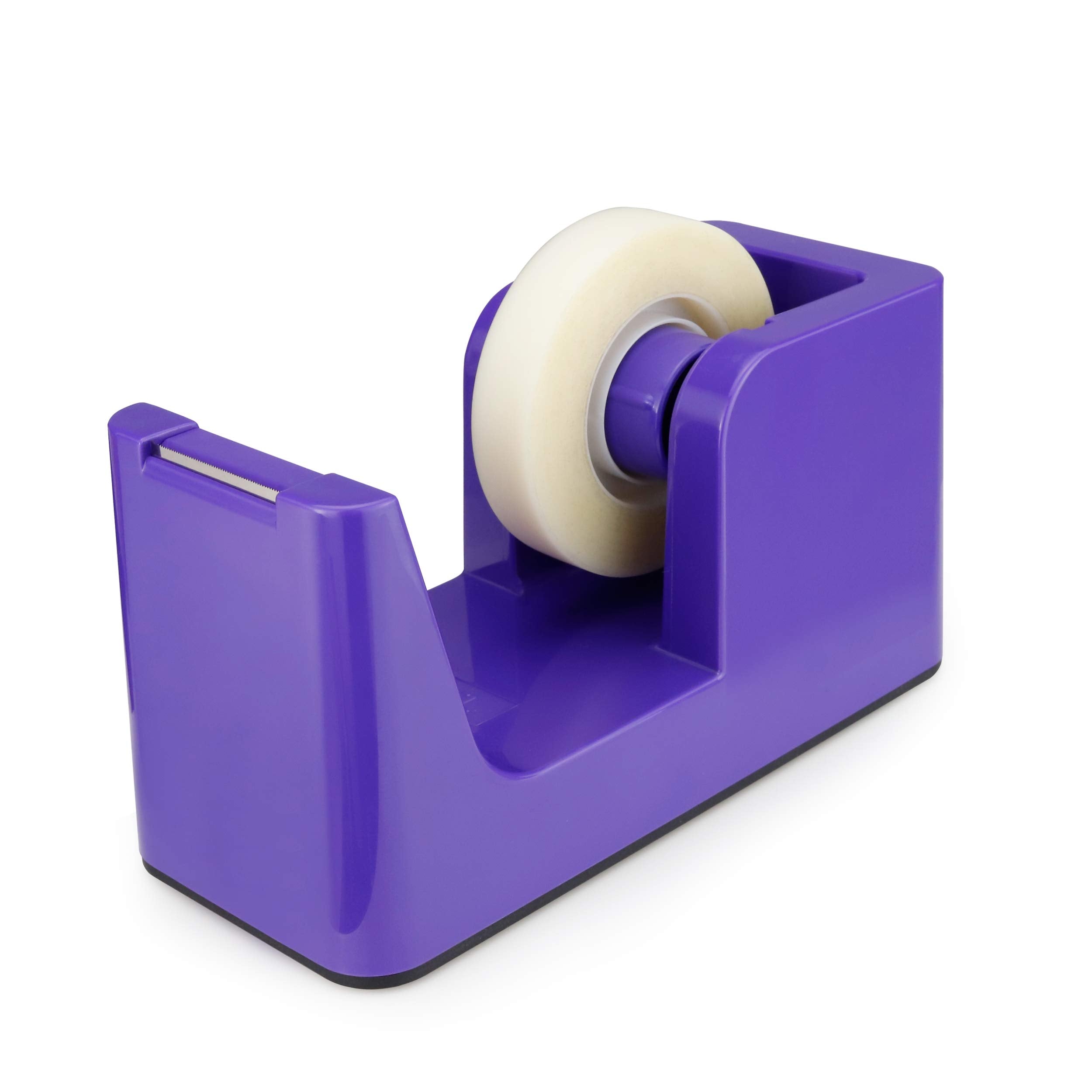Abel Simplework Desktop Tape Dispenser, Purple, 1 In Core, Non-Skid Weighted Base, Tape Cutter For Office, Home, School, And Cra