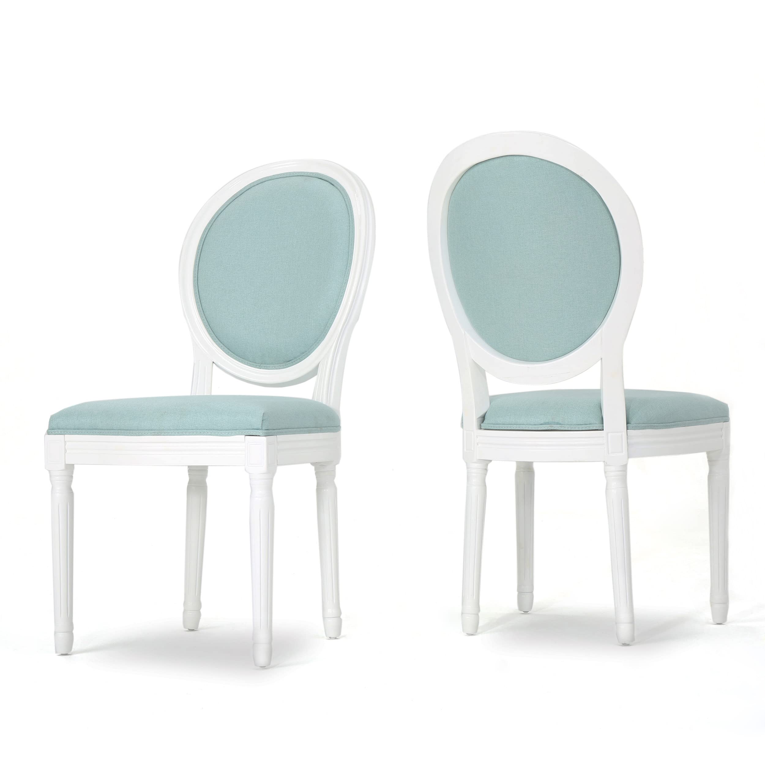 Christopher Knight Home Phinnaeus Fabric Dining Chairs, 2-Pcs Set, Light Blue
