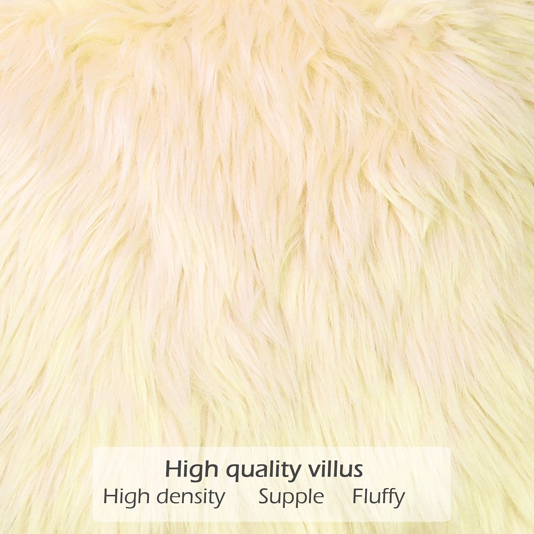 Ligicky Set Of 2 Decorative Lumbar Pillow Covers Soft Light Yellow Fluffy Throw Pillow Cover Luxury Series Rectangle Plush Pillo