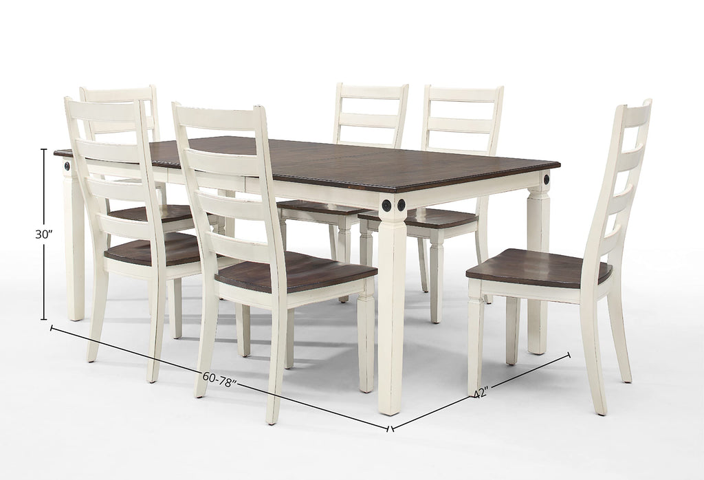 Intercon Glenwood Dining Table Rubbed White Charcoal