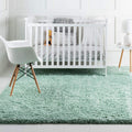 Rugs.com Infinity Collection Solid Shag Area Rug 8 Ft Square Cyan Shag Rug Perfect for Living Rooms, Kitchens, Entryways
