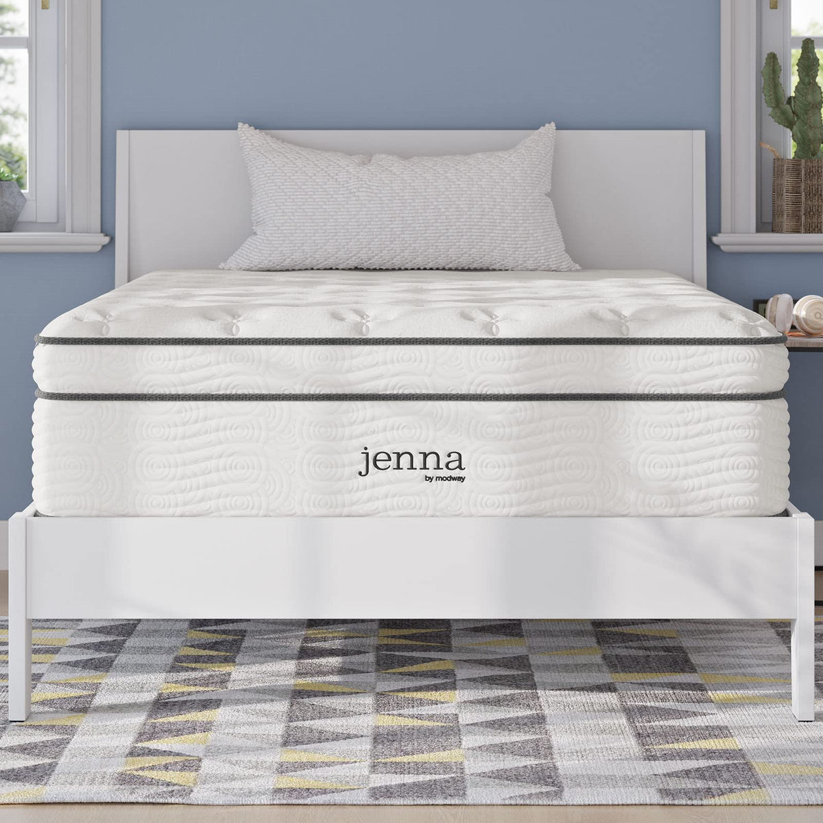 Modway Jenna 14” Innerspring and Memory Foam Full Mattress With Individually Encased Coils