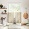 Elrene Home Fashions Cameron Linen Tier Curtains, 30'' W x 24'' L Each (Set of 2 Tiers), Linen