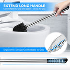 Ixo Toilet Brush And Holder 2 Pack, 304 Stainless Steel Toilet Brush With Extended And Durable Comfortable Brush Handle, Toilet