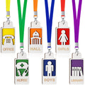Sabary 6 Sets Hall Pass Lanyards And School Passes Back To School Wooden Bathroom Passes Hall Passes For Classrooms Hall Nurse L