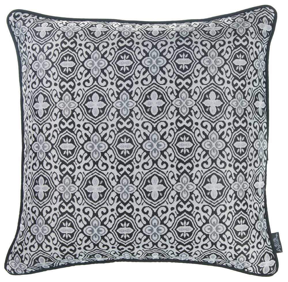 Pillows HomeRoots Multi Polyester 17'x 17' Grey Jacquard Aristo Decorative Throw Cover