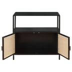 Coaster Home Furnishings Amherst 2-Door Radio Weave Cane Metal Accent Cabinet Black