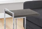 Monarch Specialties I 3637 Accent Table, C-Shaped, End, Side, Snack, Living Room, Bedroom, Metal, Laminate, Grey, Chrome, Contemporary, Modern