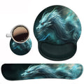 Keyboard Wrist Rest And Mouse Pad Wrist Support Set With Coasters, Ergonomic Gaming Mousepad Non-Slip Pu Base For Home Office Wo