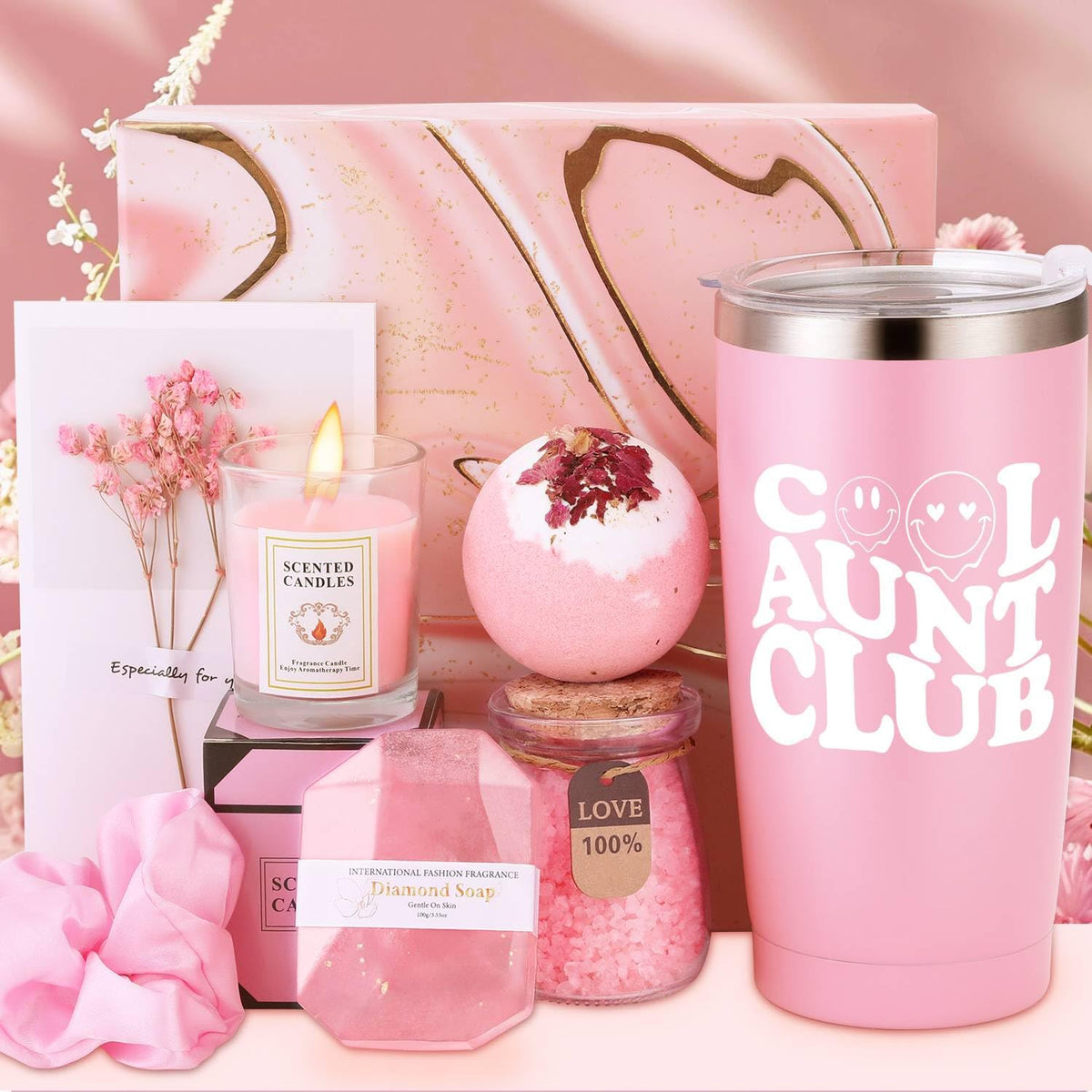 Women Spa Gifts Basket Birthday Box Set New Aunt Best Titi Favorite Auntie Christmas Gift from Great Nephew Niece Personalzied C