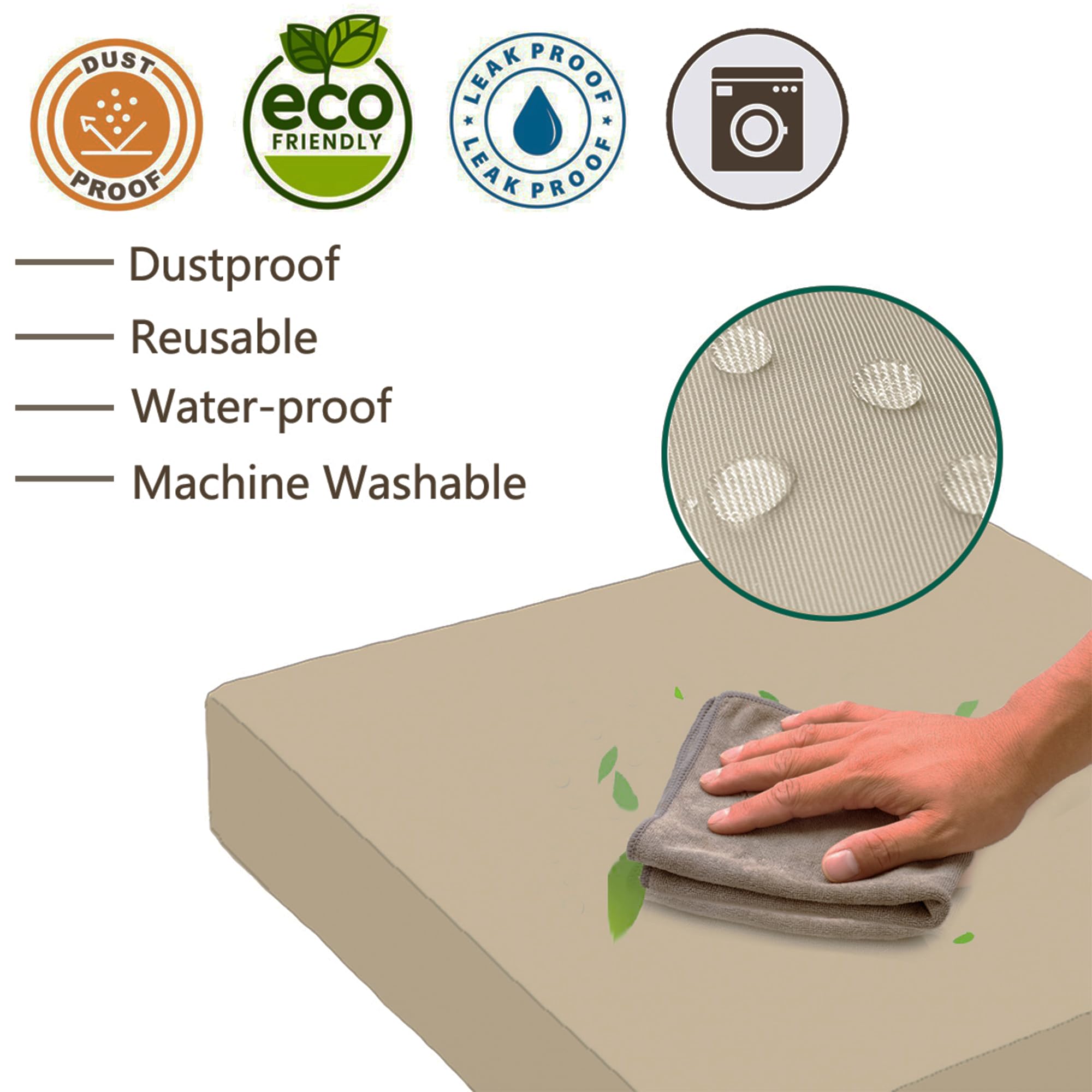 Sqodok Patio Outdoor Cushion Covers Set 3 Pack Furniture Seat Cushions Replacement Covers Waterproof Fit For 4-Seater Wicker Rattan Conversation Set Sofa Loveseat Chair Couch,42X18X3,18X18X2, Blue