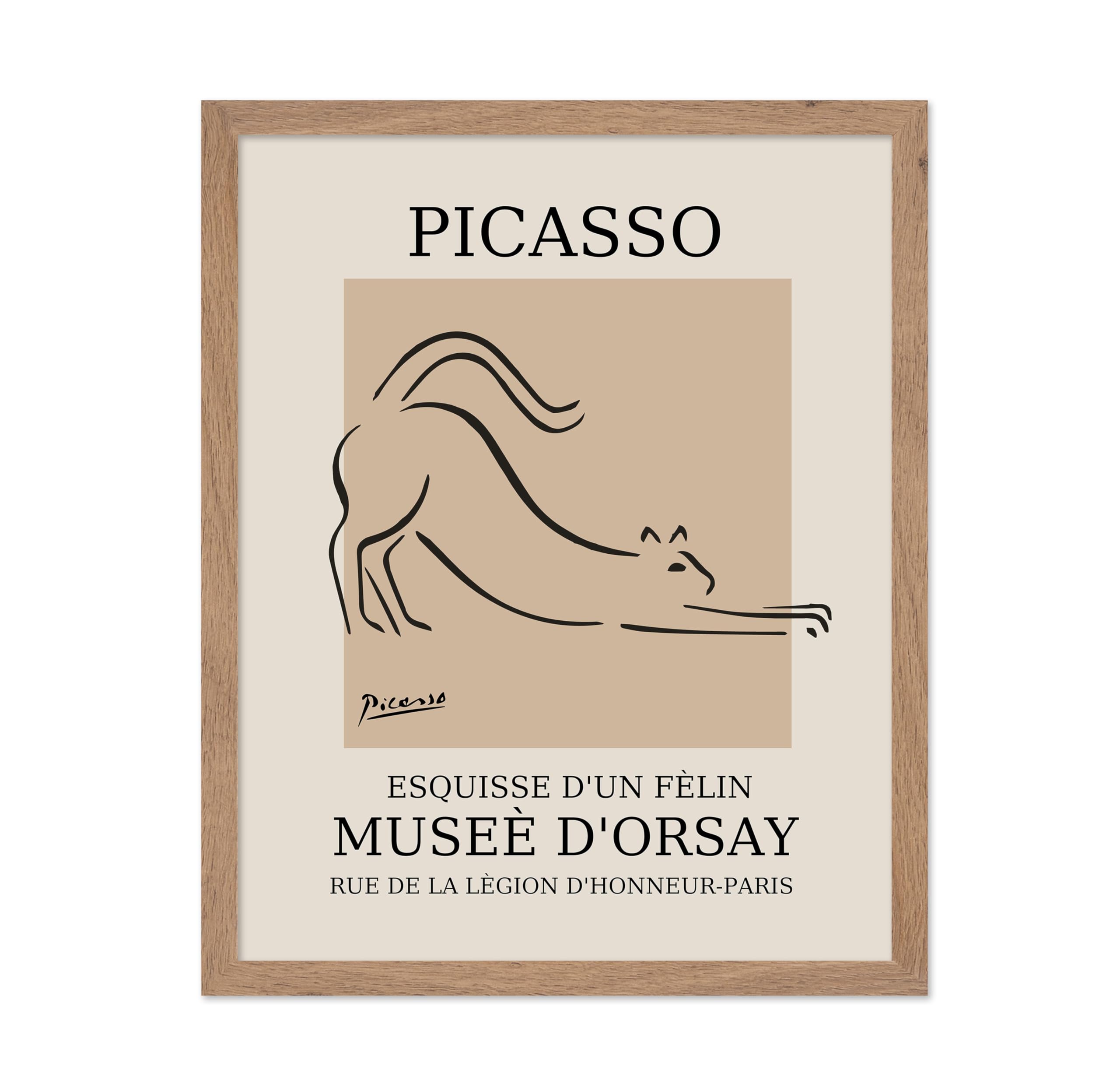 Poster Master Vintage Picasso Poster - Retro Minimalist Print - Gift for Artist, Housewarming - Cat, Line Drawing, Sketch, Abstr
