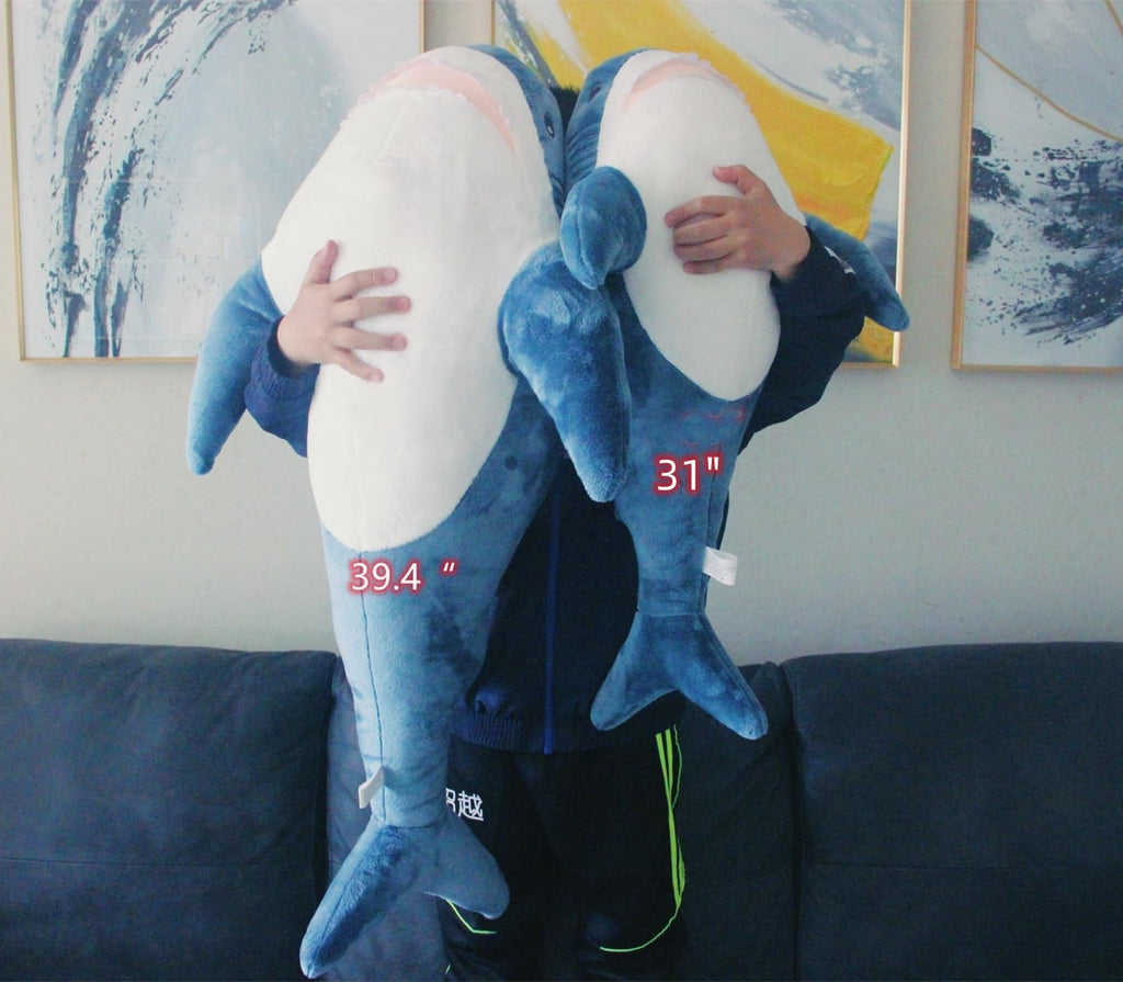 Ryttir 31 Inch Xl 15% Giant Shark Stuffed Animals,Chubbier Shark Pillow Soft Shark Plush Shark Plushie Stuffed Shark D  Cor, Per