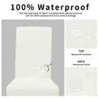 Easy-Going 100% Waterproof Dining Room Chair Cover Set Of 6, Stretch Jacquard Parson Chair Slipcover Removable Washable Chair Protector For Home, Restaurant, Banquet (Large, Cream)
