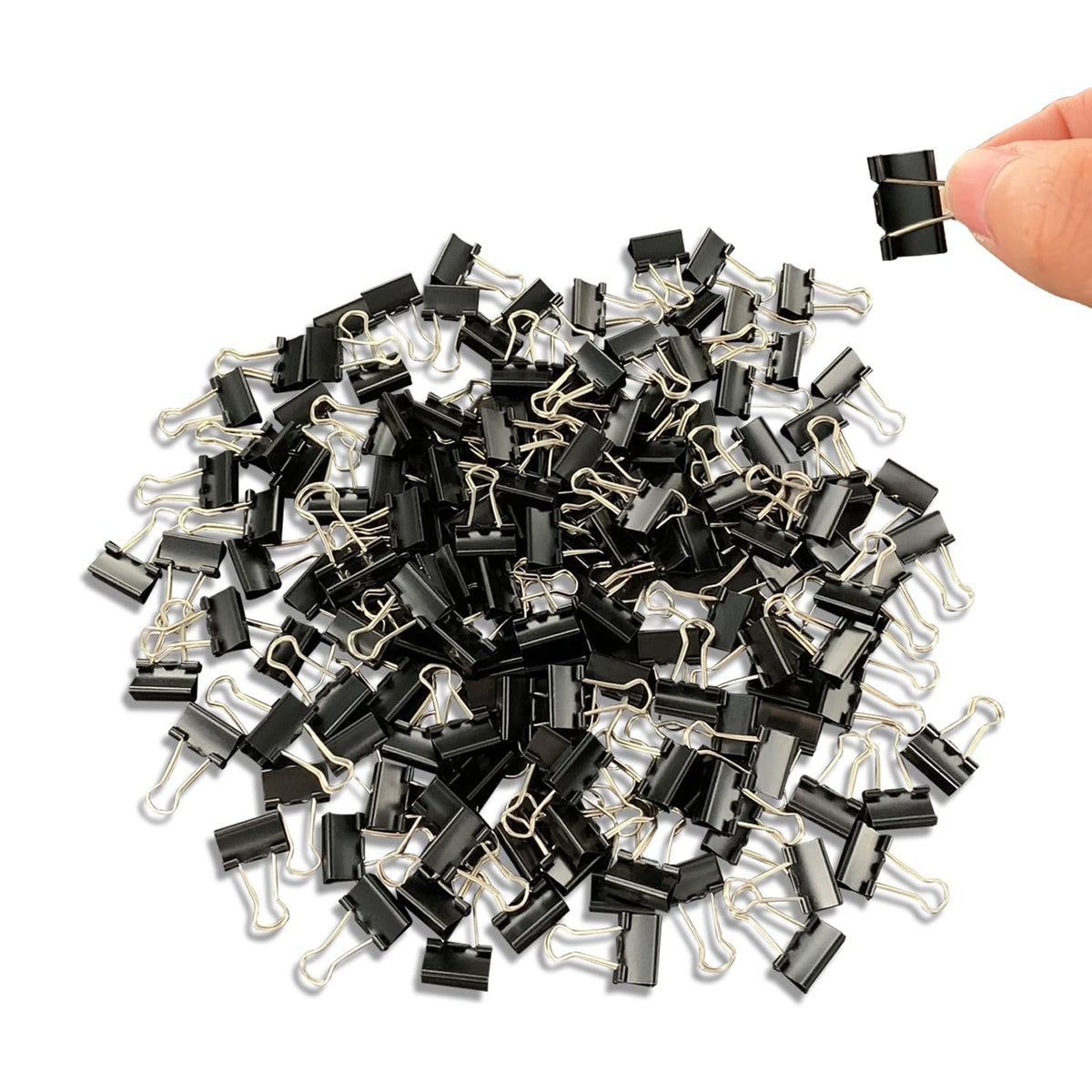 Ykimok 240Pcs Mini Binder Clips, 5/8 Inch(15Mm), Paper Clamps Small Size For Office Supplies, Black