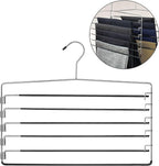 6-Tier Swing-Arm Pants Hanger with Foam Padding, Removable Arms