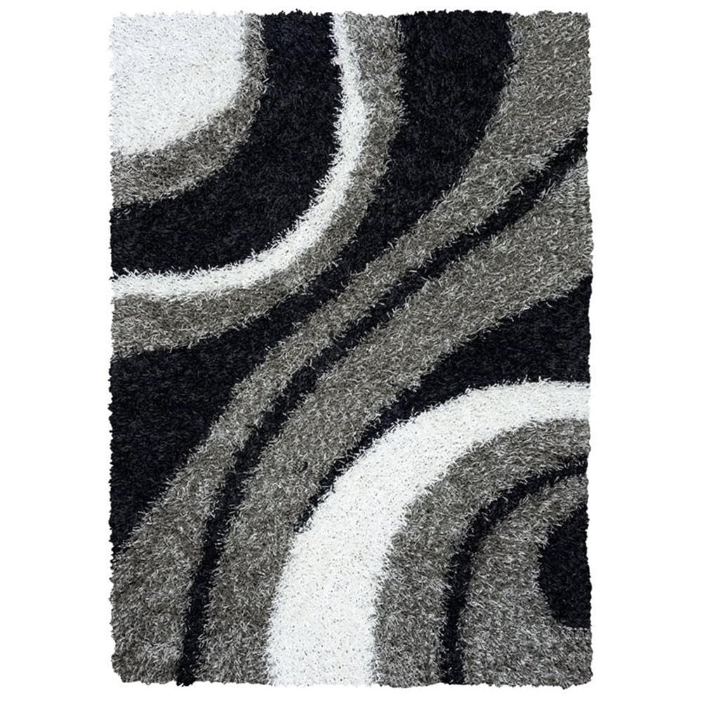 Rizzy Home | Km2323 | Kempton Collection | Polyester Area Rug | 9' X 12' | Multi/Grey/Black/White Stripe