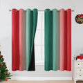 Estelar Textiler Red And Green Blackout Curtains For Christmas Room, Full Room Darkening Grommet Ombre Curtains For Bedroom, The