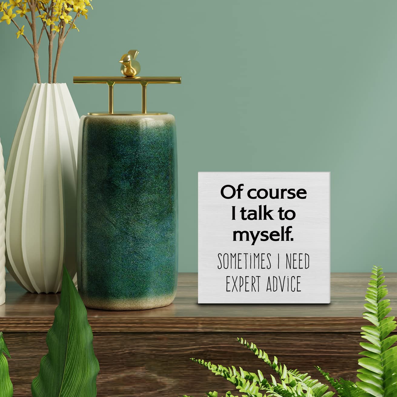 Country Office Wood Box Sign Decor Desk Sign Of Course I Talk To Myself Wooden Box Block Sign Rustic Home Office Shelf Wall Deco