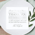 Bliss Collections Wedding Reception Thank You Cards - Pack Of 50 Real Silver Foil Cards Are A Great Addition To Your Table Cente