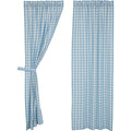 Vhc Brands Annie Blue Buffalo Check Farmhouse Living Room Panel Curtain Set 84X40