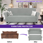 Znsayotx Super Stretch Sofa Cover (71'-91'), New Striped Sofa Covers Fitted Slipcovers With Elastic Bottom, Dog Cat Pets Proof Spandex Washable Fabric Comfortable & Durable (Light Grey, Sofa)