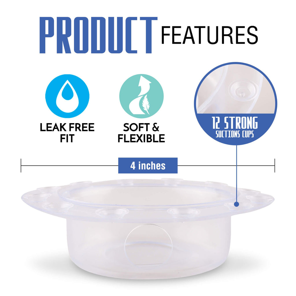IndulgeMe Overflow Drain Cover - 4 Inch Clear Plastic, Fits Most Bathtubs for a Deeper Bath