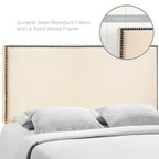 CasaFoyer  Region Linen Fabric Upholstered King Headboard | Spacious & Elegant | Particleboard & Solid Wood | Nailhead Trim | Contemporary Charm | Fits Most King Beds