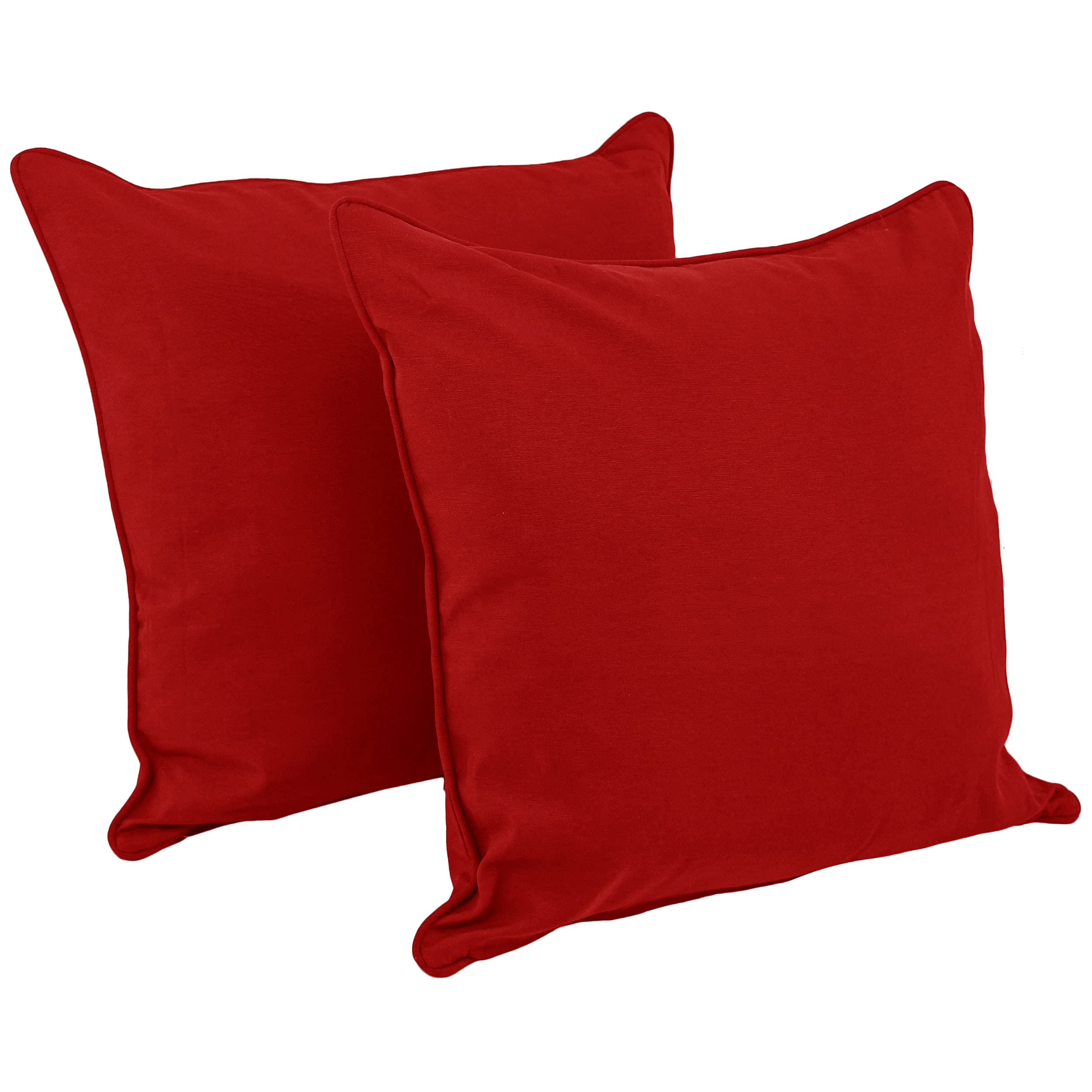 Blazing Needles Corded Twill Floor Pillows (Set of 2), 25&quot;, Red