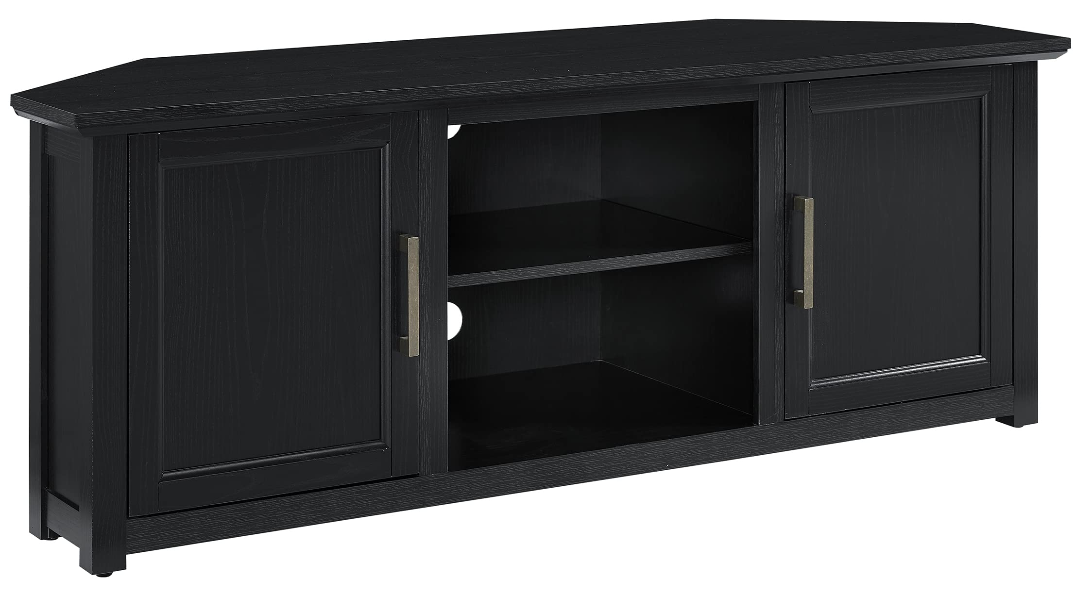Crosley Furniture Camden Corner TV Stand for 65+ inch TVs, Entertainment Center with Storage Shelves, Black
