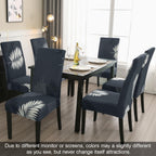Jqinhome Pattern Chair Covers For Dining Room Set Of 4, High Stretch Removable Washable Parsons Chair Slipcover For Home Party Hotel Wedding Ceremony (Plume Black,4Pcs)