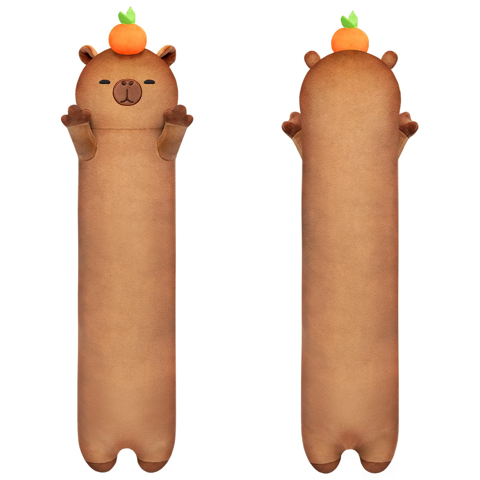 Mewaii Long Plush Capybara Body Pillow, Cute Capybara Stuffed Animals Soft Plushies, Squishy Big Cuddle Pillow Toys Gift for Gir