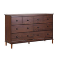 Walker Edison Modern 6-Drawer Solid Wood Dresser Bedroom Storage, 57 Inch, Walnut