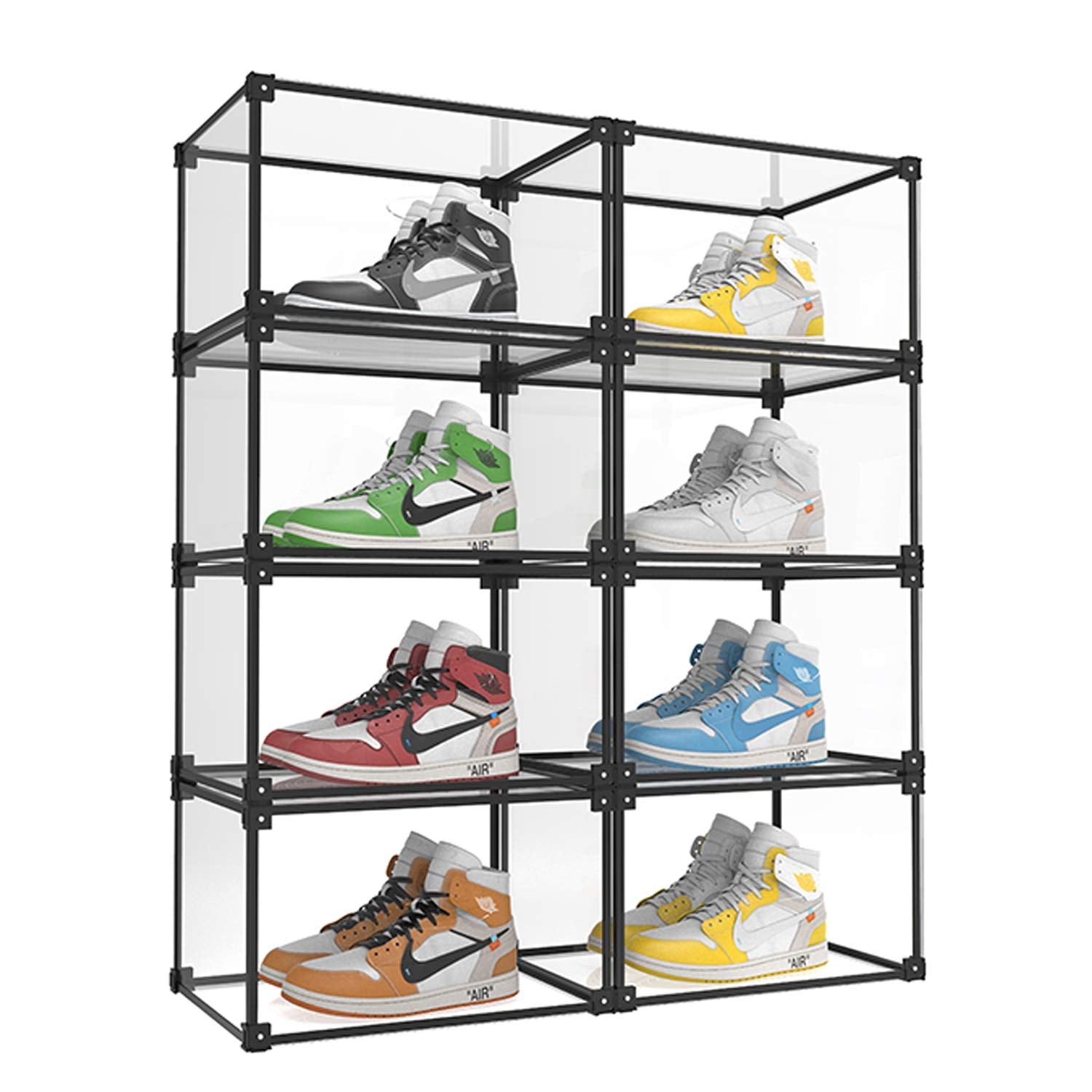 KOKOIN Magnetic Side Open Transparent Plastic Storage Shoe Box Clear Shoe Display Case Sneaker Shoe Storage Box Display Box Shoe