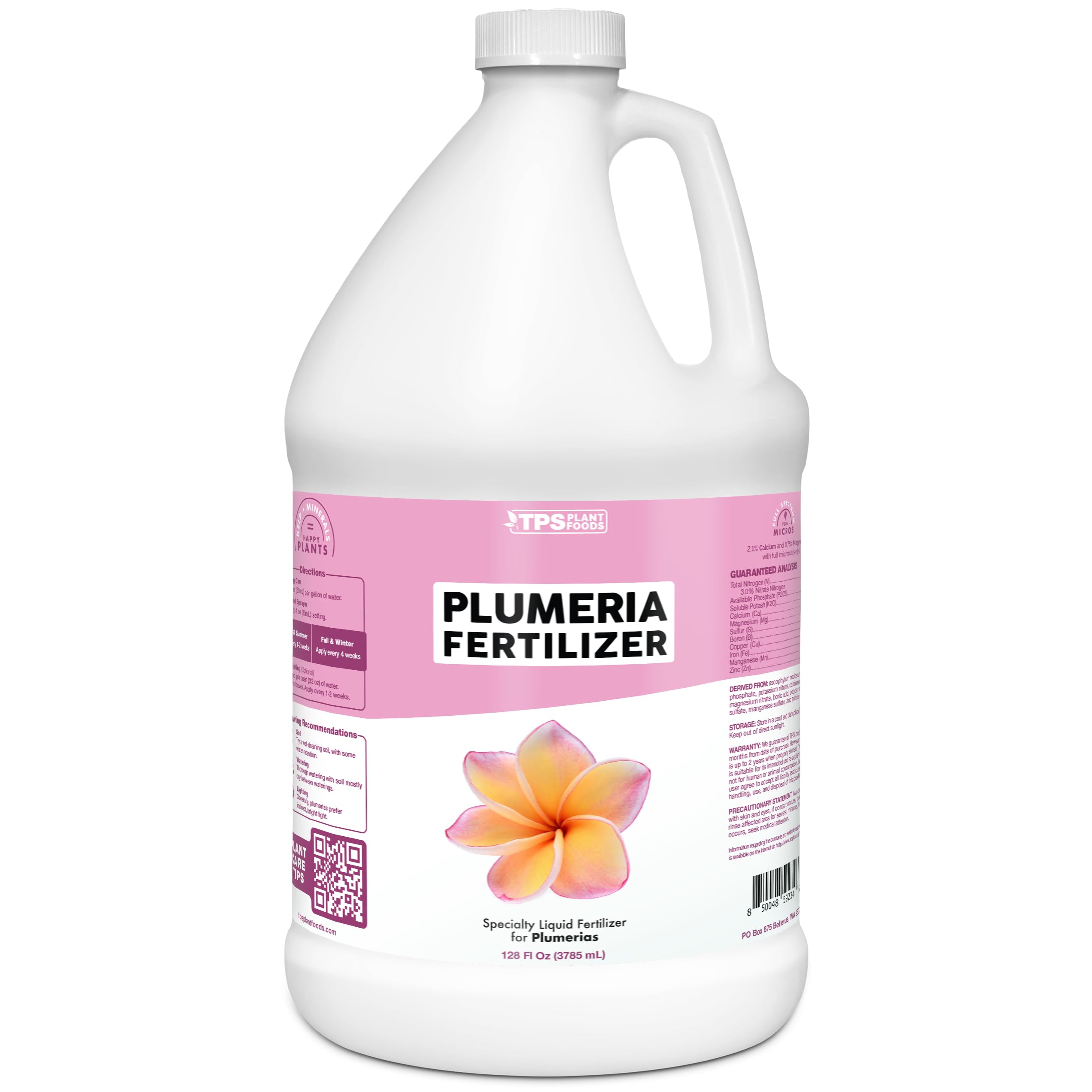 Plumeria Fertilizer For All Frangipani And Tropical Plants, Liquid Plant Food 1 Gallon (128 Oz)