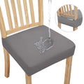 Easy-Going 100% Waterproof Seat Covers For Dining Room Chairs Set Of 4, Stretch Chair Seat Slipcovers Protector Removable And Washable Kitchen Dining Chair Covers, Light Gray