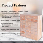 Gkesgm Wooden Diy Countdown To Advent Calendar With 24 Drawers,Craft Storage Desktop Organizer,Apothecary Cabinet Or Unfinished