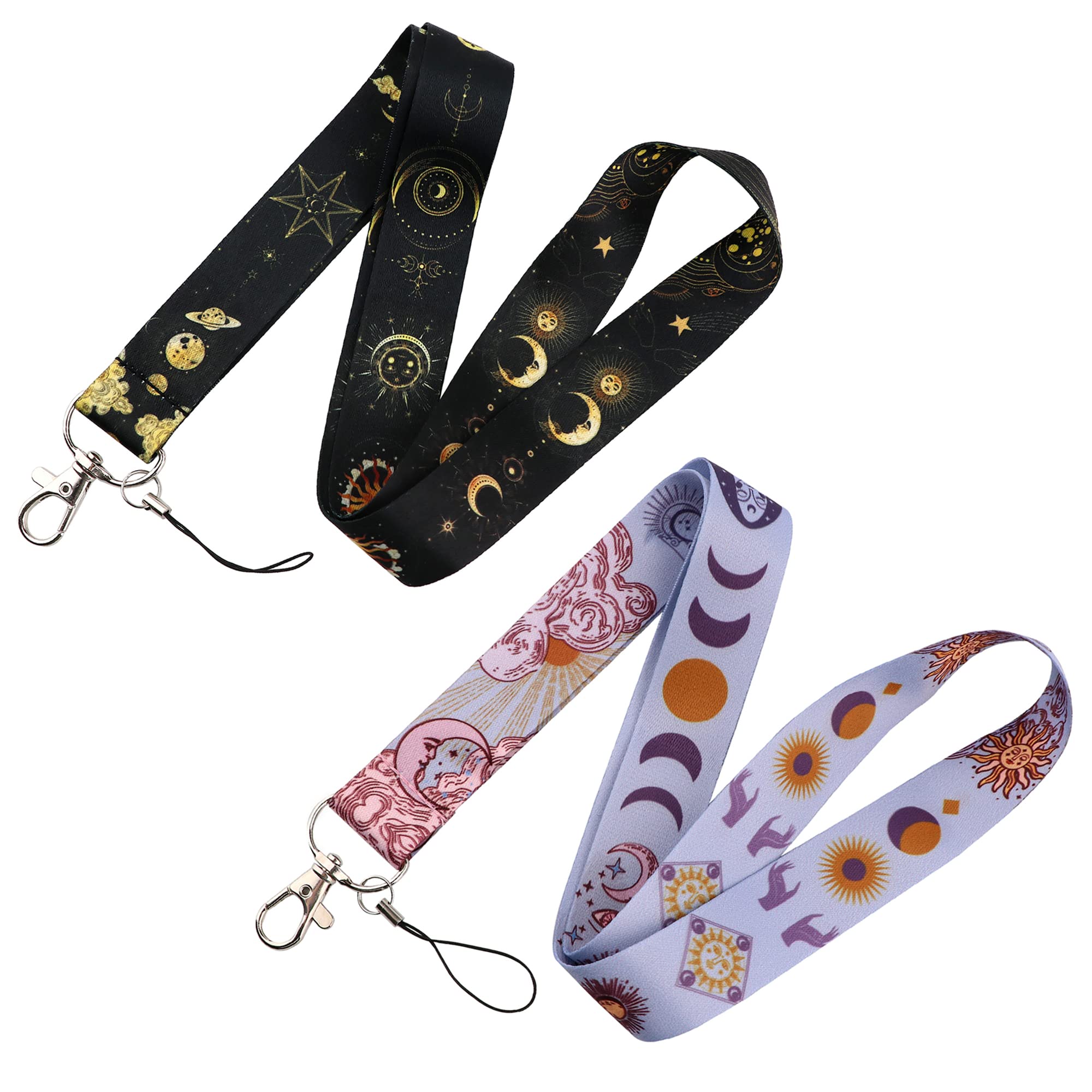 Yansitu Cute Purple Keychain Lanyard For Keys For Women Men Students Girls Office Cool Moon And Sun Goddess Lanyard For Id Badge