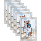 Icona Bay 4x6 Picture Frames (Silver, 6 Pack), Modern Professional Frame Set, Noble Collection