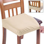 Buyue Fast Installation Dining Room Chair Covers Set Of 4, Luxury Stretch Jacquard Seat Slipcovers For Kitchen Armless Chairs, Rear Gapped- Beige- 4