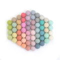 Glaciart One Felt Pom Poms, Wool Felt Balls (60 Pieces) 1 cm - 0.4 Inch, Handmade Felted 30 Pastel Colors (Green, Pink, Blue, Ye