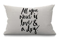 12X20 Inches Pillow Cover Rustic Farmhouse Decor All You Need Is Love And A Dog Lover Pillowcases Cotton Linen Inspirational Let