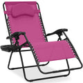 Best Choice Products Oversized Zero Gravity Chair, Folding Outdoor Patio Lounge Recliner w/Cup Holder Accessory Tray, Pillow - H