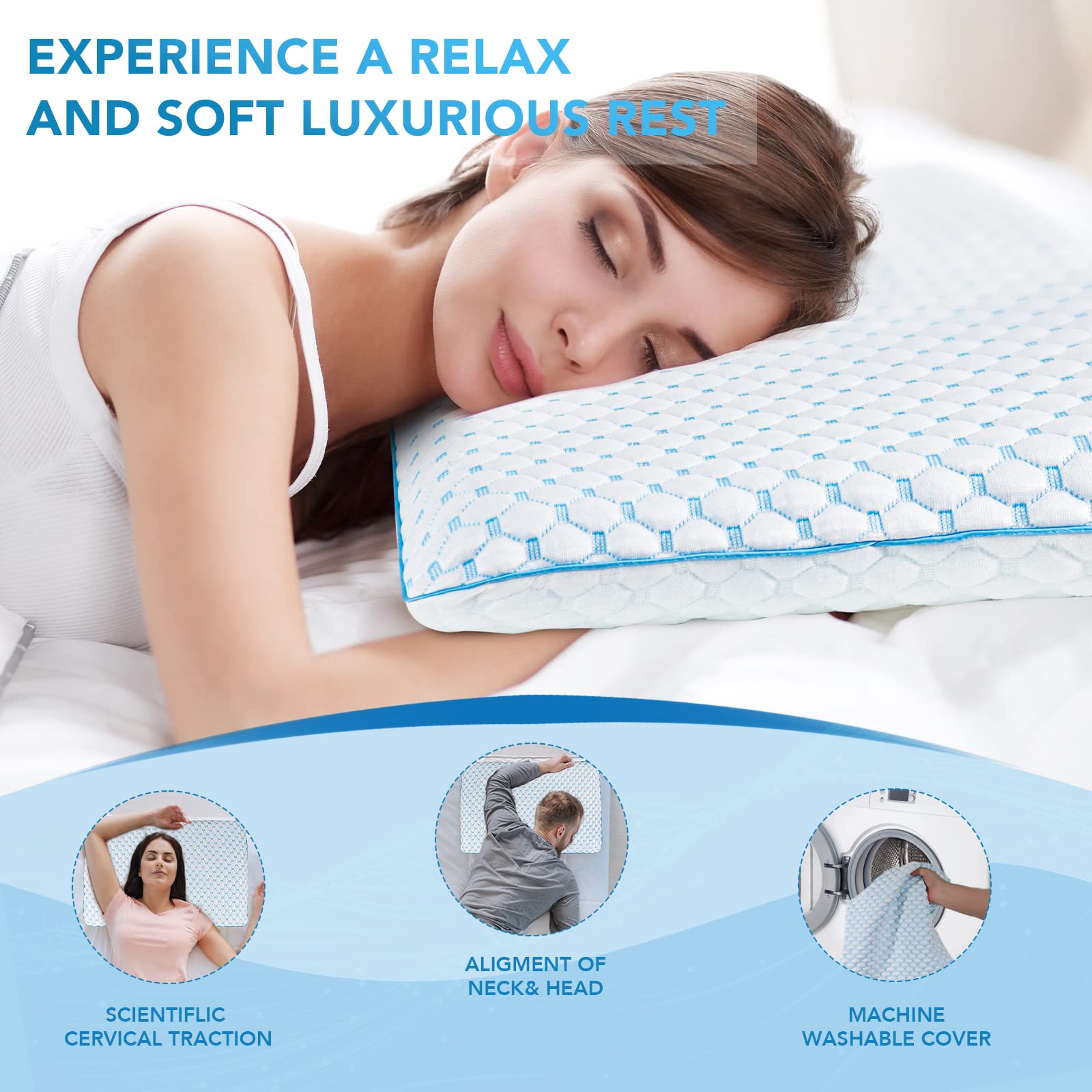 Cooling Gel Flat Pillow For Stomach And Back Sleepers, Ultra Thin Pillow For Sleeping, Slim Stomach Sleeping Pillow For Shoulder