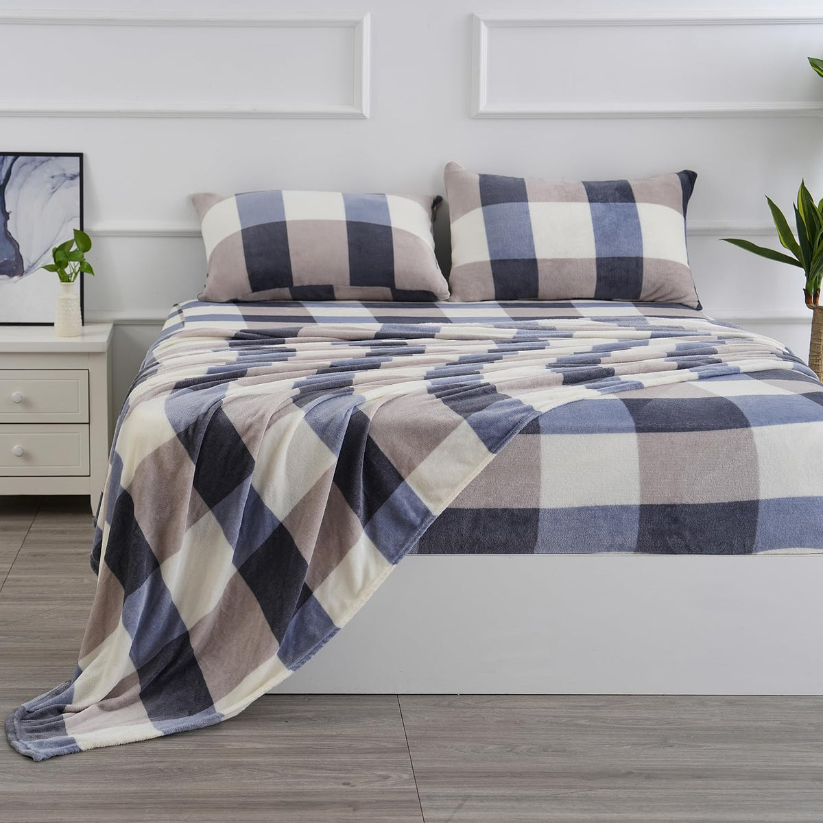 Ultra Soft Micro Fleece Twin Size Sheets Set 3 Piece - Extra Soft Velvet Fleece Bed Sheet Set | Cozy Warm, Anti-Static, Non Pill